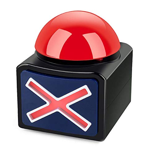 Meejune Game Buzzer Alarm Sound Play Button with Light Trivia Quiz,Trivia Quiz Got Talent Buzzer for Kids Adult (Pack of 1)
