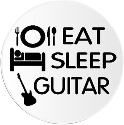Eat Sleep Guitar - 10 Pack Circle Stickers 3 Inch - Music Musician