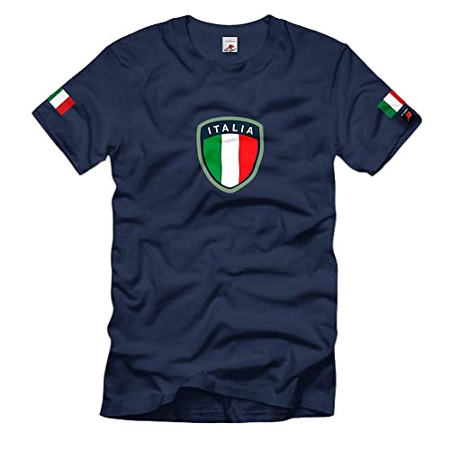 T-shirt militaire avec blason Italia Italiano vêtement décontracté bleu XL