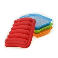 VALICLUD 6-Cavity Silicone Sausage Mold with Lid Hot Dog Molds for Baking Baby Food Easy Release for Homemade Sausages and BBQ Random Color