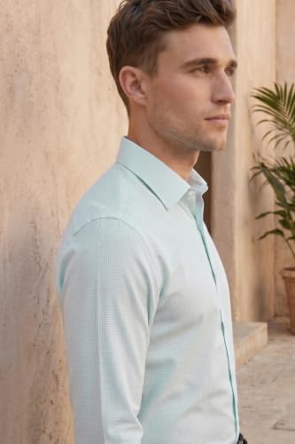 Image of Louis Philippe Men's Slim Fit Easy to Iron Everyday wear Premium Cotton Full Sleeve Checks Formal Shirt