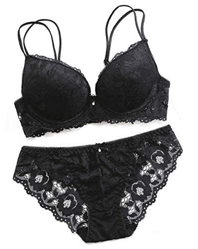 Image of Women's Padded Bra Penty Set | Net Fabric Padded Underwire Undergarments Set Lingerie | Solid Lingerie, Baby Doll Bikini Set for Women & Girls