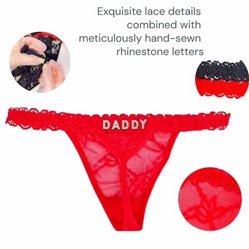 Image of UIASKOWP Personalized Thong With Special Word Funny Custom Underwear Thong Low Rise Sexy G-String for Women