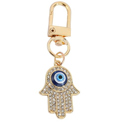 Porte-clés main de Fatima cœur doré amulette porte-bonheur pour voiture et sac à main pour femme