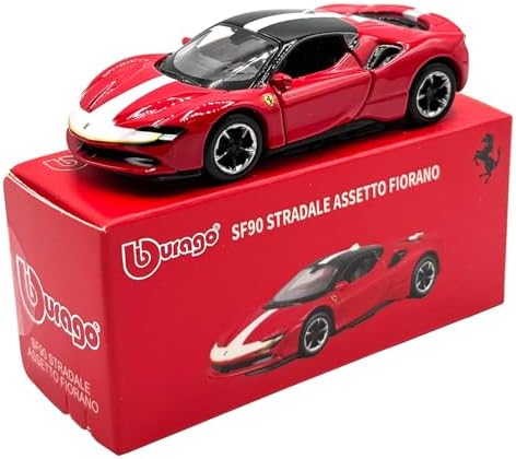 Bburago 1:64 Scale Ferrari Series Model Collection Race Diecast Metal Model Car (SF90 STRADALE ASSETTO FIORANO)