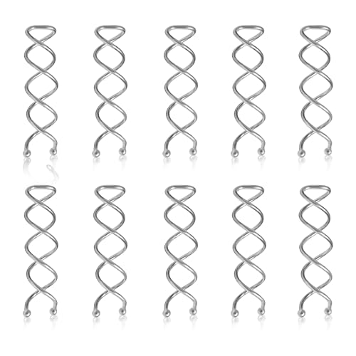 Image of Sanas Spiral U Pin Hair Pins for Women (10 Pcs) Juda Maker Bun Pins, Hair Accessories for Girls & Women, Juda Pin for Hair Bun Styling, Wedding Hair Pin (Silver) (10 Pcs)