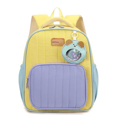Sac à dos d'école pour enfants jaune en taille unique pour filles et garçons
