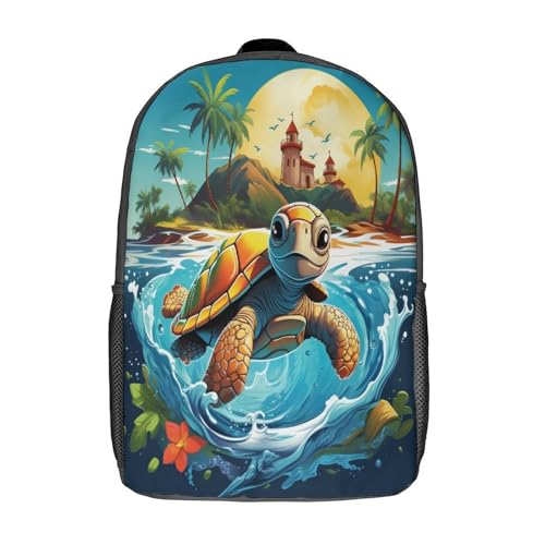 Sac à dos tortue pour enfants de 43 cm pour l'école primaire et le collège