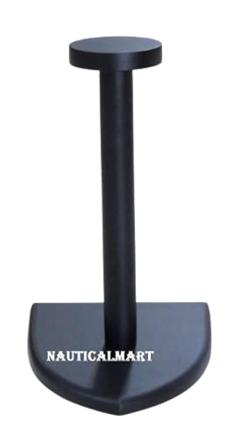 NauticalMart Helmet Stand Wooden Black Display Stand - Medieval Armor Helmet