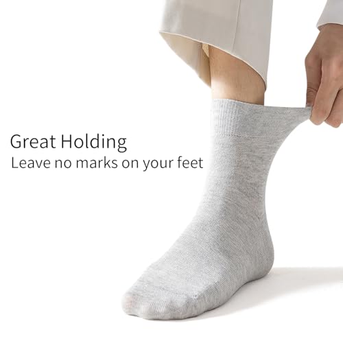 K-LORRA Black White Cotton Socks For Women and Men, Black White Dress Socks, Friendly to Diabetes, 6 Paires, Size 6 to 114