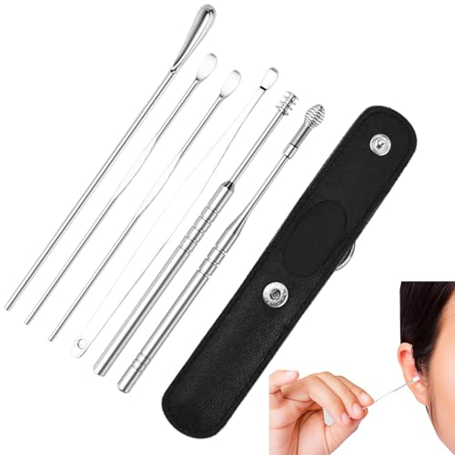 Kit de nettoyage de l'oreille - outil de retrait de la caisse d'oreille, ensemble en acier inoxydable | Nettoyer d'ène de l'oreille professionnelle, instrument d'extracteur de cire réutilisable, k