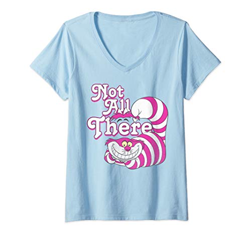 Womens Disney Alice In Wonderland Cheshire Cat Not All There V-Neck T-Shirt