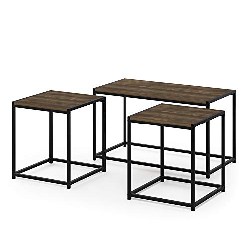 Furinno Camus Modern Living Room Coffee Table with 2 End Tables Set, Columbia Walnut by Furinno - Image 4