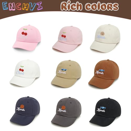 Image of Personalized Baby Infant Baseball Cap Custom Boys Girls Embroidered Sun Hat Custom Trucker Hats for Toddler Kids