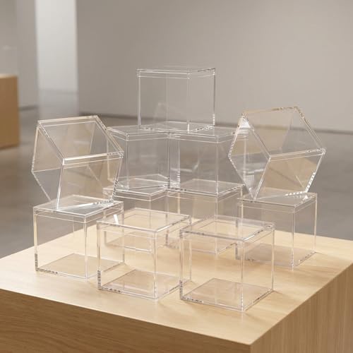 9���� 6.5×6.5×6.5cm �����L���[�u�{�b�N�X �v���X�`�b�N�� �M�t�g�{�b�N�X �L�����f�B�{�b�N�X ���^���[�P�[�X �A�N�Z�T���[ �r�[�Y �p�[�c���[ �l�ߑւ��e�� �e��C�x���g�����ɓK�p (4.5x4.5x4.5 CM,A)