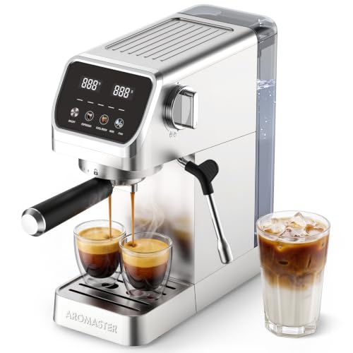 Aromaster 1400W Espresso Machine with Milk Frother, Stainless Steel