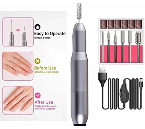 Nailsbar Professional Nail Drill Machine Professional, 20000rpm Adjustable Electric Nail Filer Machine with Accessories, Portable Manicure Pedicure Kit,Nail Salon, Acrylic Gels Callus Removal