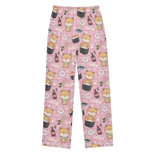 Boys' Pants Cute Shiba Inu Dog Sushi Long Bottoms Jogger Pants Elastic Waist Trousers with Pockets S-XL