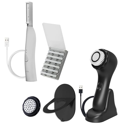 SPA SCIENCES - SIMA Patented Dermaplane Razor w/ 7 Weeks Treatment + NOVA Sonic Cleansing Brush