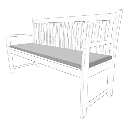 iSTYLE MODE BETTER HOME CHOICE 2 3 & 4 Seater Outdoor Garden Bench Cushion Water Resistant Patio Furniture Rectangle Bench Cushion Comfortable Seat Pad Soft Non-Slip Furniture Pad (Grey, 4 Seaters)