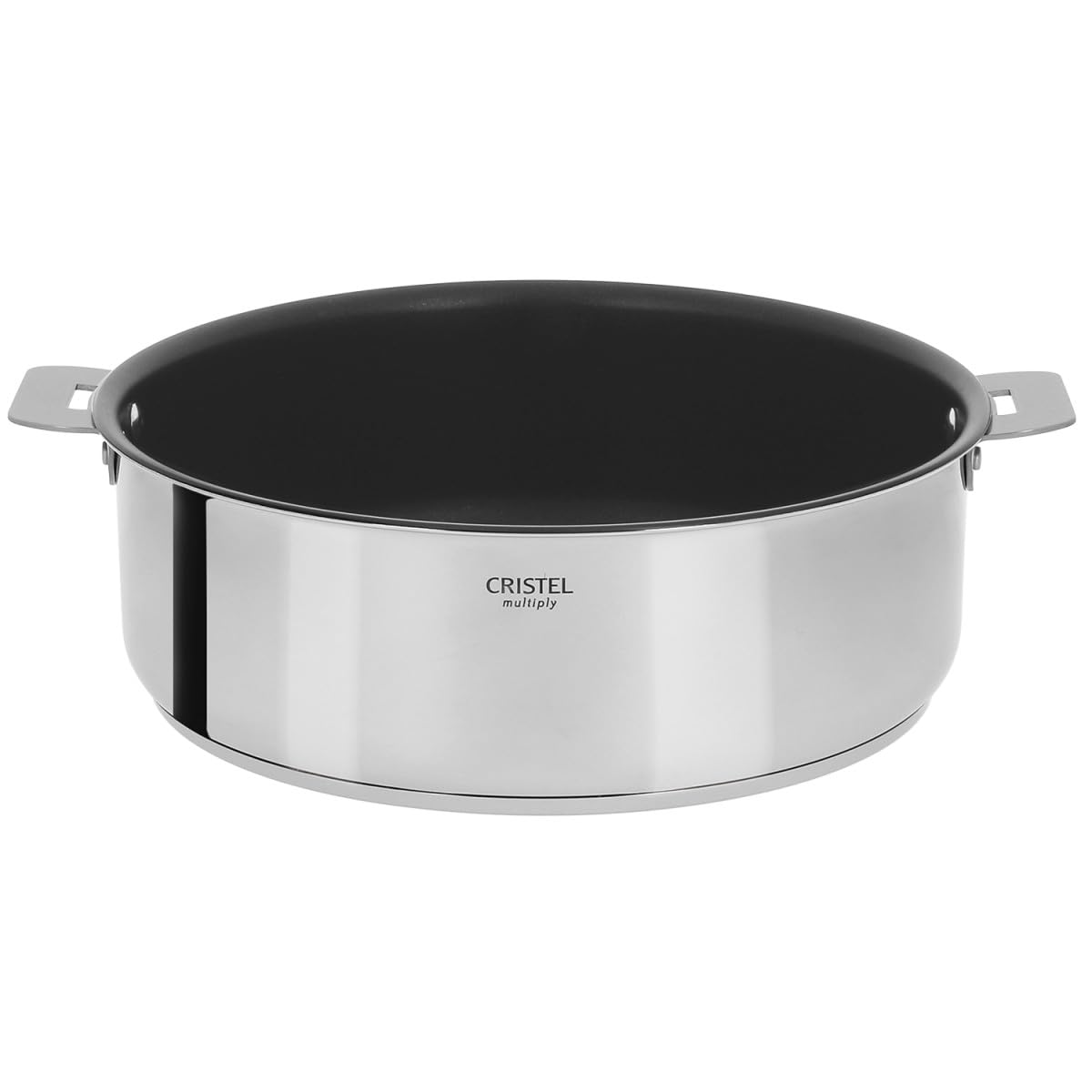 Cristel - S26QMPE- Sauteuse inox 26cm sans poignée amovible - Anti-​adhérent Exceliss+ Collection Casteline