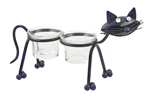 Ganz Black Cat Double Votive Holder