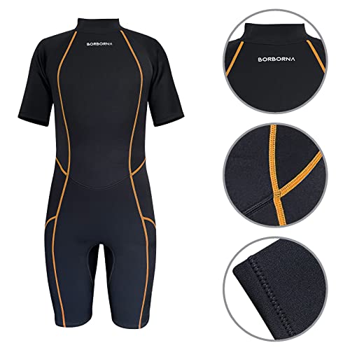 Borborna Shorty Wetsuit Men 3Mm Neoprene One-Piece Diving Suit Women Canoe Suits Back Zip Shortie Wet Suits Surfing #TOP3
