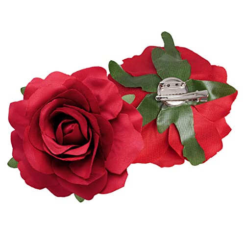 Topbuti 8 Pcs Rose Hair Clip Flower Hairpin Rose Brooch Floral Clips Rose Flower Headpiece Hair Accessories For Woman Girl Party Halloween Wedding Valentines Mother's Day #TOP2