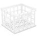 Sterilite Storage Crate, Stackable Plastic Bin Open Basket with Handles, Organize Home, Garage, Office, School, White, 6-Pack