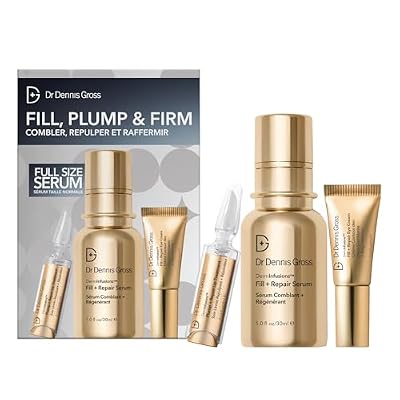 Dr. Dennis Gross Fill, Plump & Firm Kit DermInfusionsTM Hyaluronic Acid Serum, Eye Cream & Lip Treatment | Boost Hydration, Smooth Fine Lines & Enhance Volume | $125 Value Limited Edition Gift Set