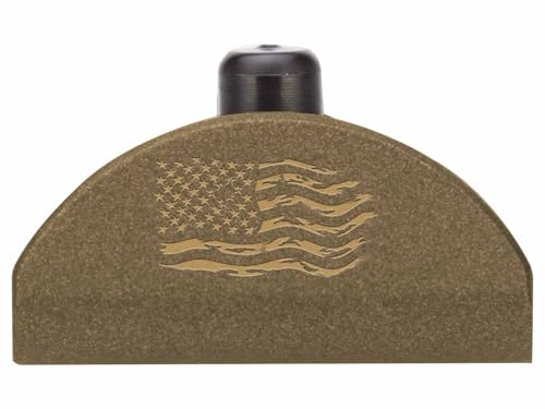 NDZ Performance Grip Plug for Glock Gen 4-5 – Heavyweight Brass – Fits G17 G19 G22 G23 G31 G34 G45 G47 – Cerakote Burnt Bronze Finish, Distressed Flag – Made in USA