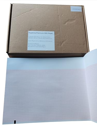Fuyatina 2 Packs EKG Paper for Welch Allyn CP100, CP150, CP200, Each Pack Size 210mm x 280mm x 200 sheets Premium Quality 80g/sm Thermal Recording Paper (8.25 x 11 inch), 94016-0000 Z Fold