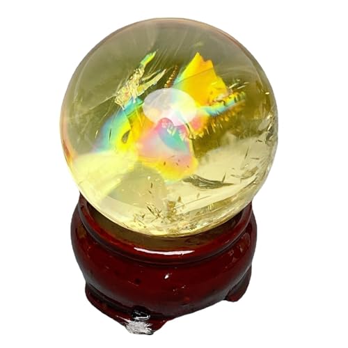 Boule de cristal citrine feng shui pour harmoniser votre bureau et attirer la sérénité