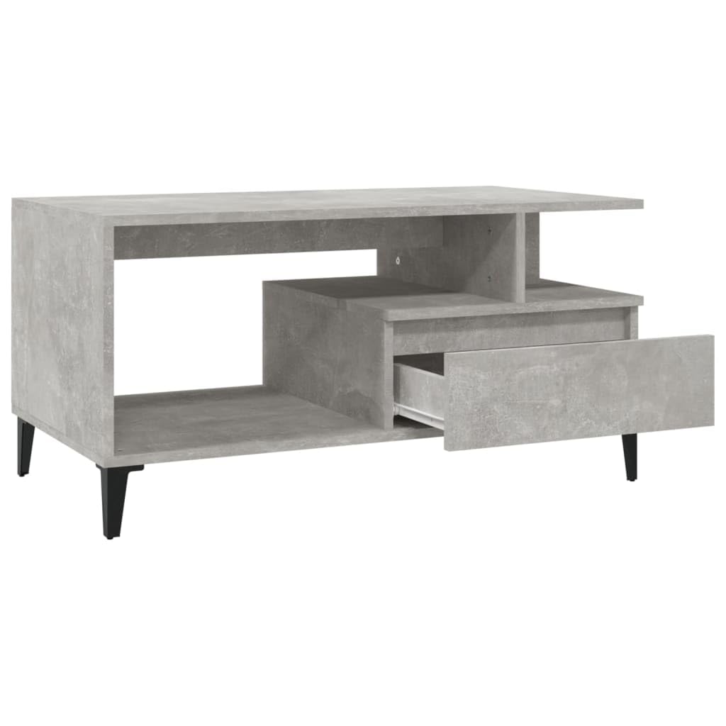 vidaXL Mesa de Centro Auxiliar Consola Mueble Salón Sala de Estar Oficina Sofá Comedor Almacenamiento Decoración Madera Contrachapada Gris Hormigón