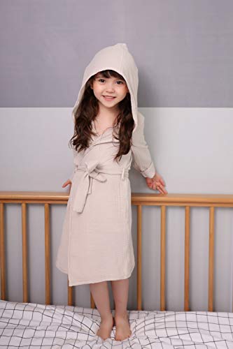 Tado Muslin KHAKI2-4T Toddler Bathrobe, Lightweight Cover-Up thumb #3