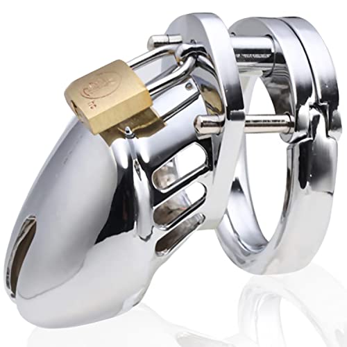 Peniskäfig 7cm ⌀3,5cm 220g aus Stahl für Männer Keuschheitskäfig aus Metall mit Schloss Chastity Cage Herren Klein Extrem Diskret Cockcage Male Belt bdsm erotik Peniszaumzeug cockring FOPS N25-1