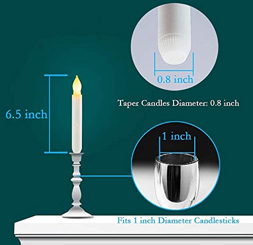 Homemory 24 Pcs Hanging Floating Candles, 6.5" Flameless Taper Candles Battery Operated, Warm Yellow Flickering Flame Candlesticks, Dripless Led Handheld Candles Lights For Halloween Wedding Xmas #TOP5