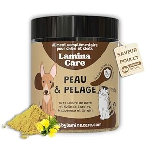 Lamina Care – Remède Anti Demangeaison Chien avec Levure de Biere Chien et Huile de Poisson Chat, Solution Naturel Anti Demangeaison Chat et pour Une Peau Saine et Un Pelage Brillant avec Fish Oil
