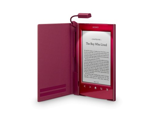 Sony PRSA-CL22 - Tapa protectora roja con luz para lector de eBook - piel sintética, policarbonato, plástico ABS