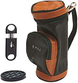 FESS Golf Bag Cigar Case Holder with Bag Clip Cigar Cutter and Humidifier