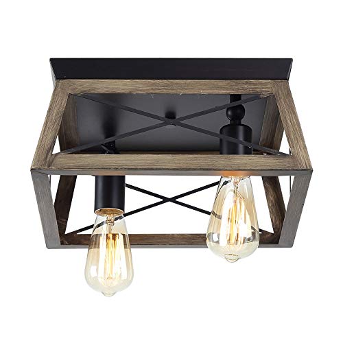 Plafonnier vintage pour couloir sombre lot de 2 lampes en fer