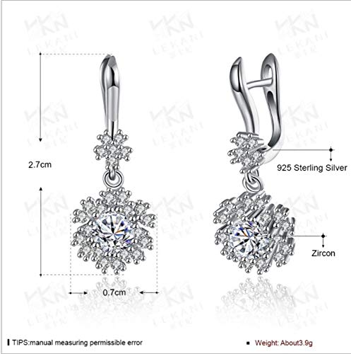 Boucles d'oreilles Hoops Studs 925 Silver Crystal, le cadeau de mariage idéal