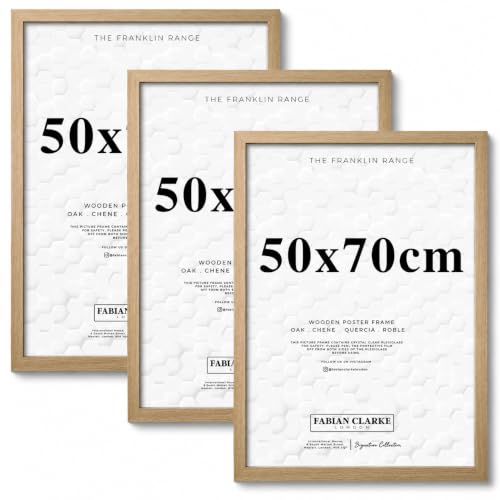 Image of Fabian Clarke London® 3 Pack 50x70cm Modern Oak Wooden Picture Photo Frame