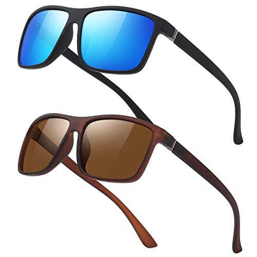 KWHZXGYY Sunglasses Men Polarized Sunglasses for Mens and Womens,Black Retro Sun Glasses Driving Fishing UV Protection