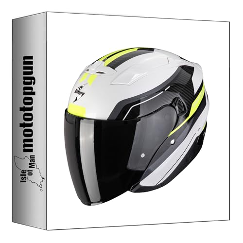 Casque Exo-230 Scorpion jet moto jaune néon blanc noir taille M