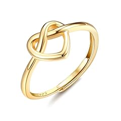 Idea Regalo - MILACOLATO Anelli Donna Argento 925 Anelli Donna Regolabili Pollice Cuore In Oro Anello Fidanzamento Donna Anelli Eternity Promise Anelli D'argento Nodo D'amore Anelli Anniversario Matrimonio-G