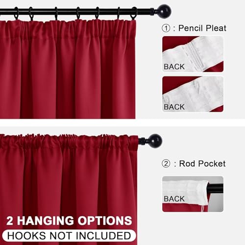 DWCN Blackout Curtains for Bedroom Thermal Insulated Curtains with Tiebacks Pencil Pleat Window Curtains for Living Room 55 x 96 inch Length - Image 4