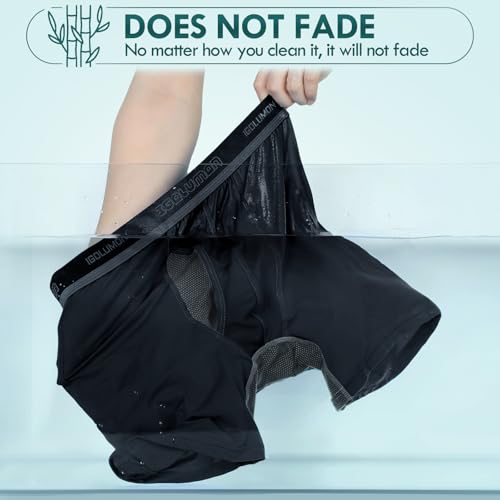 IGOLUMON Men's Underwear Bamboo Rayon Breathable Boxer Briefs with Fly Moisture-Wicking Lightweight Underwear, 6 pack4