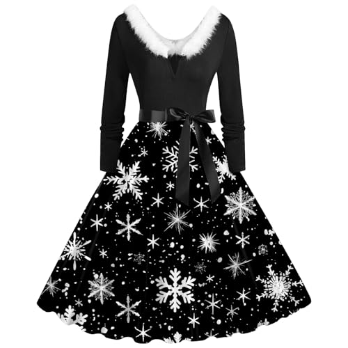 Weihnachtskleid Damen, Kleid Weihnachten Damen, Weihnachtskleidung, Weihnachtskostüm, Silvester Outfit, Christmas Dress Women, Lustig, Elegant,...