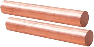 Tynulox 2Pcs Pure Copper Round Rod 1/4"(7mm) Dia 7.87" Length Bare Copper Cu Metal Rod for Metal Craft Hobbies
